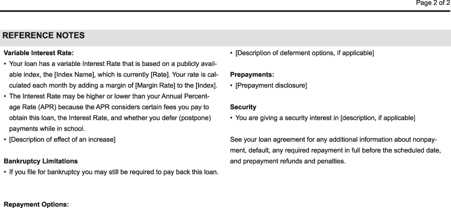 H-20 Private Education Loan Final Model Form continued