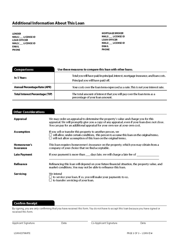 H-24(A)—Mortgage Loan Transaction Loan Estimate—Model Form continued