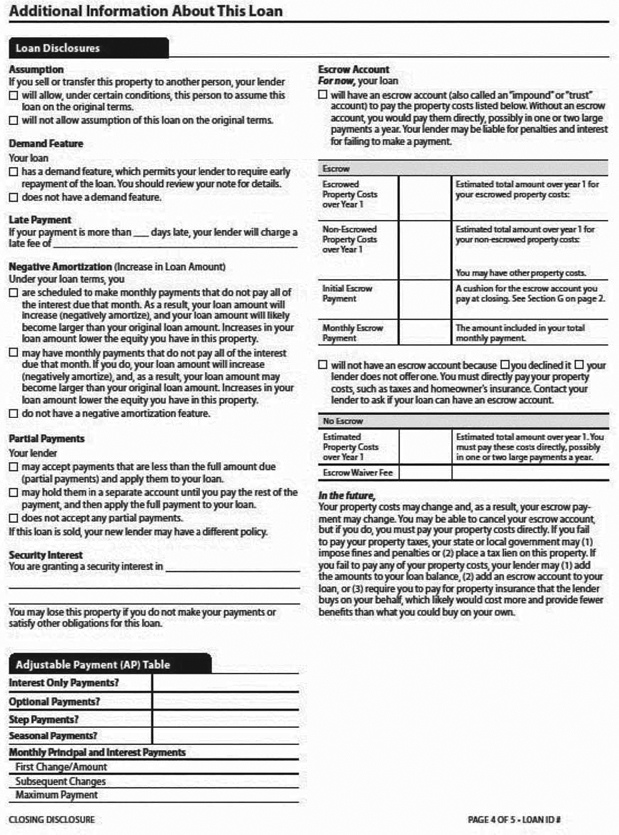 H-25(J)—Mortgage Loan Transaction Closing Disclosure—Modification to Closing Disclosure for Transaction Not Involving Seller—Model Form (continued)