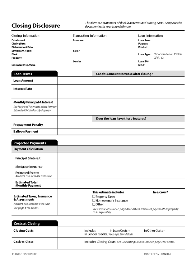 H-25(A)—Mortgage Loan Transaction Closing Disclosure—Model Form (continued)