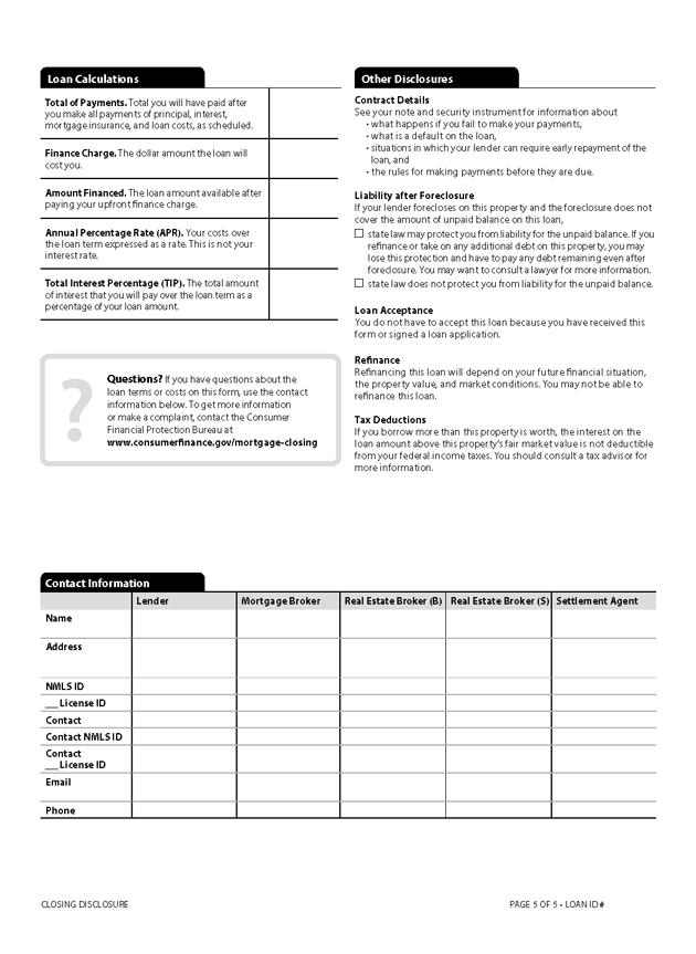 H-25(A)—Mortgage Loan Transaction Closing Disclosure—Model Form (continued)