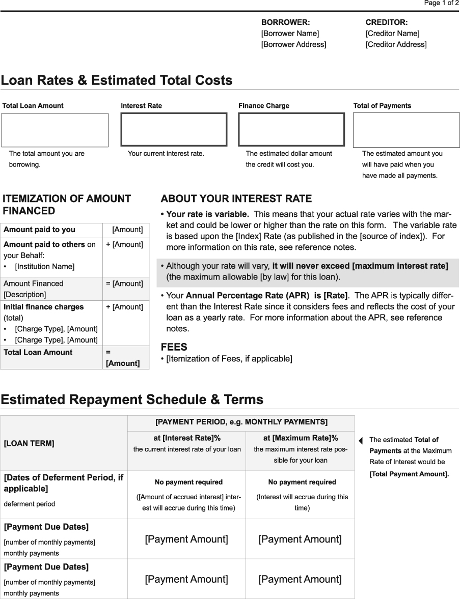 H-19 Private Education Loan Approval Model Form