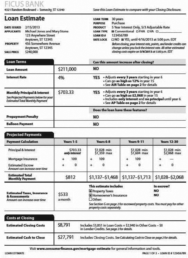 H-24(C)—Mortgage Loan Transaction Loan Estimate—Interest Only Adjustable Rate Loan Sample