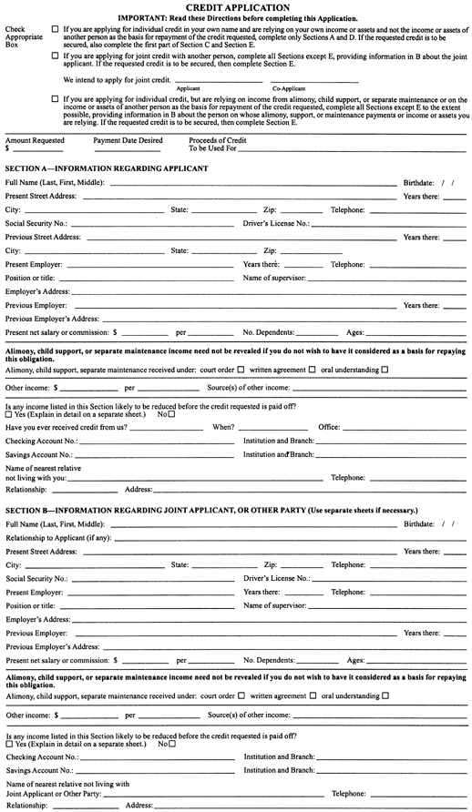 Closed-end, unsecured/secured credit