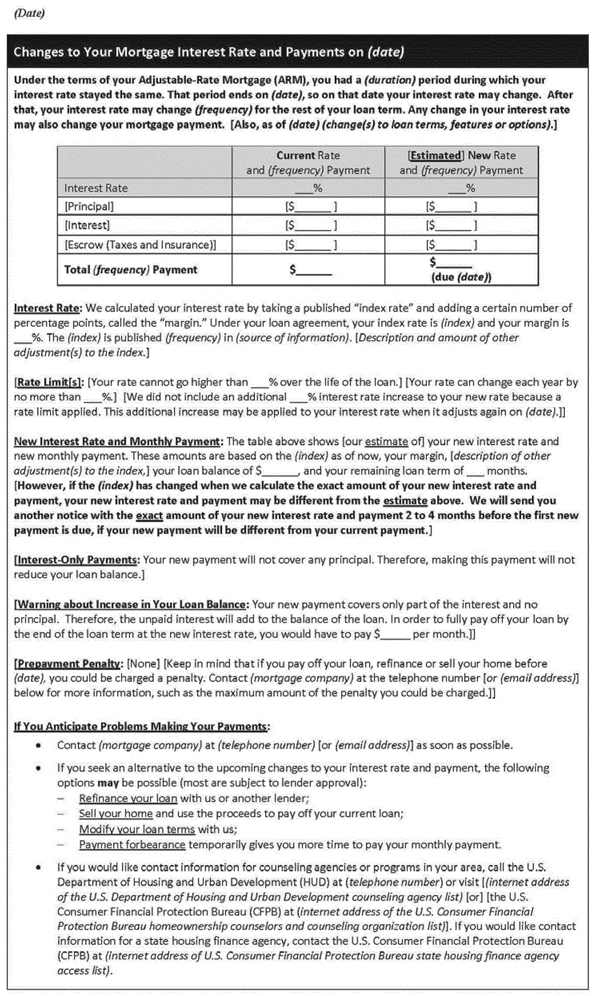 H-4(D)(3)—Adjustable-Rate Mortgage Model Form