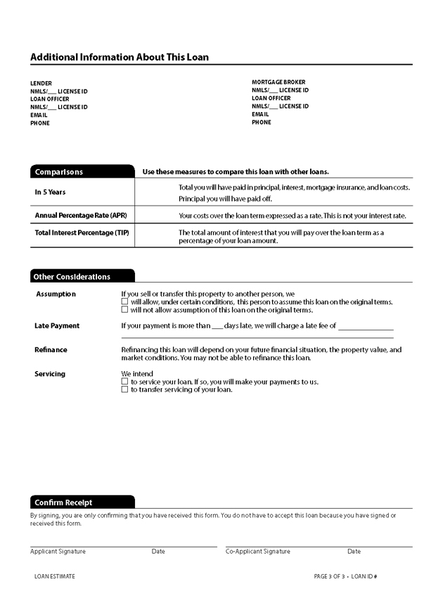 H-24(A)—Mortgage Loan Transaction Loan Estimate—Model Form continued