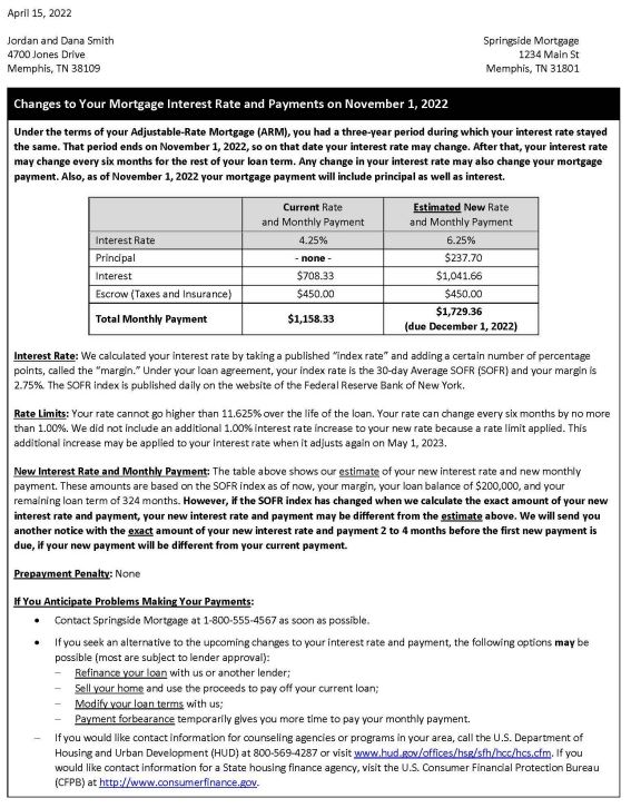 H-4(D)(4)—Adjustable-Rate Mortgage Sample Form