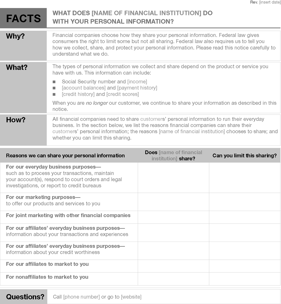 Version 1: Model Form With No Opt-Out.