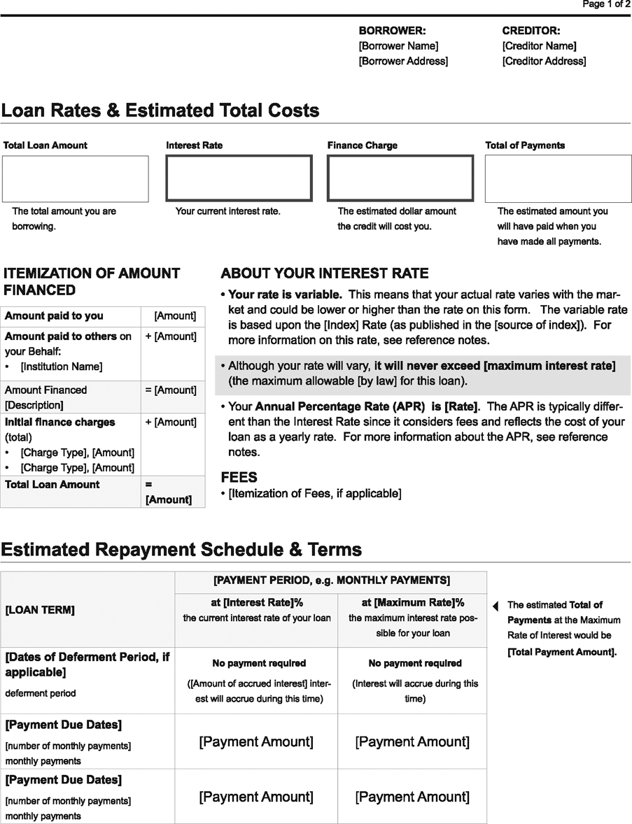 H-19—Private Education Loan Approval Model Form