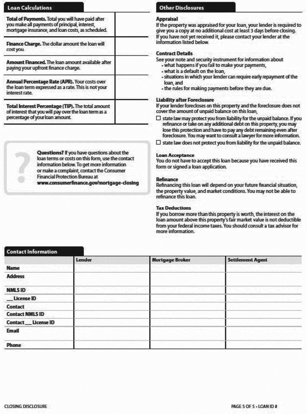 H-25(J)—Mortgage Loan Transaction Closing Disclosure—Modification to Closing Disclosure for Transaction Not Involving Seller—Model Form (continued)