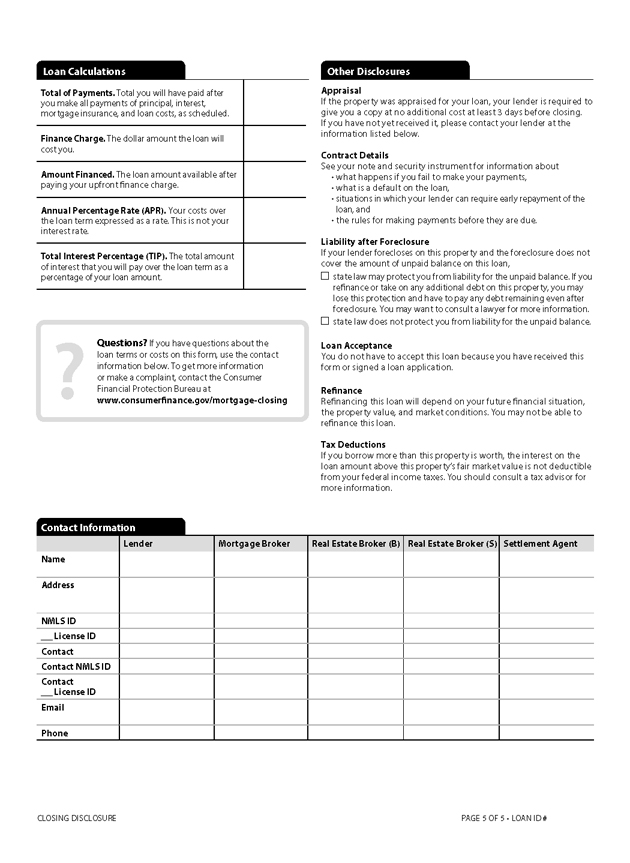 H-25(A)—Mortgage Loan Transaction Closing Disclosure—Model Form (continued)