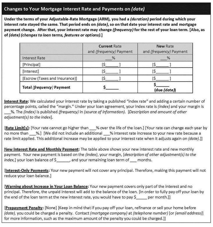 H-4(D)(1)—Adjustable-Rate Mortgage Model Form