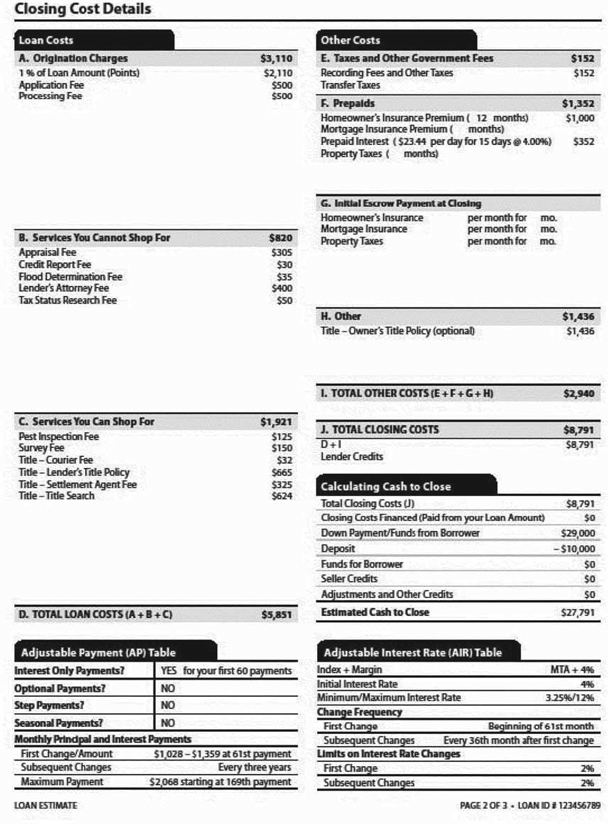 H-24(C)—Mortgage Loan Transaction Loan Estimate—Interest Only Adjustable Rate Loan Sample (continued)