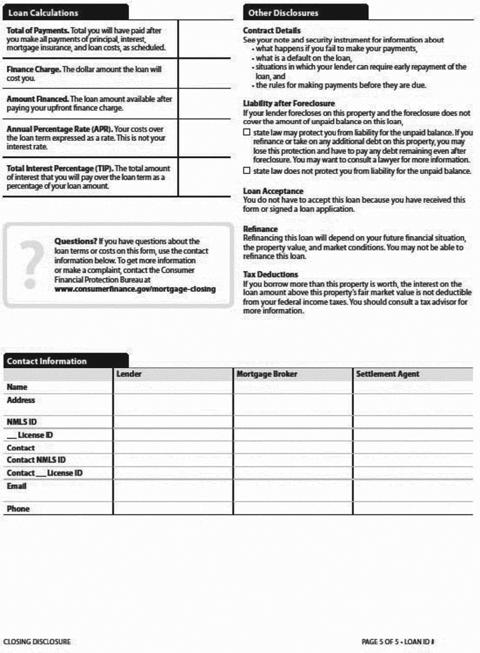 H-25(J)—Mortgage Loan Transaction Closing Disclosure—Modification to Closing Disclosure for Transaction Not Involving Seller—Model Form (continued)