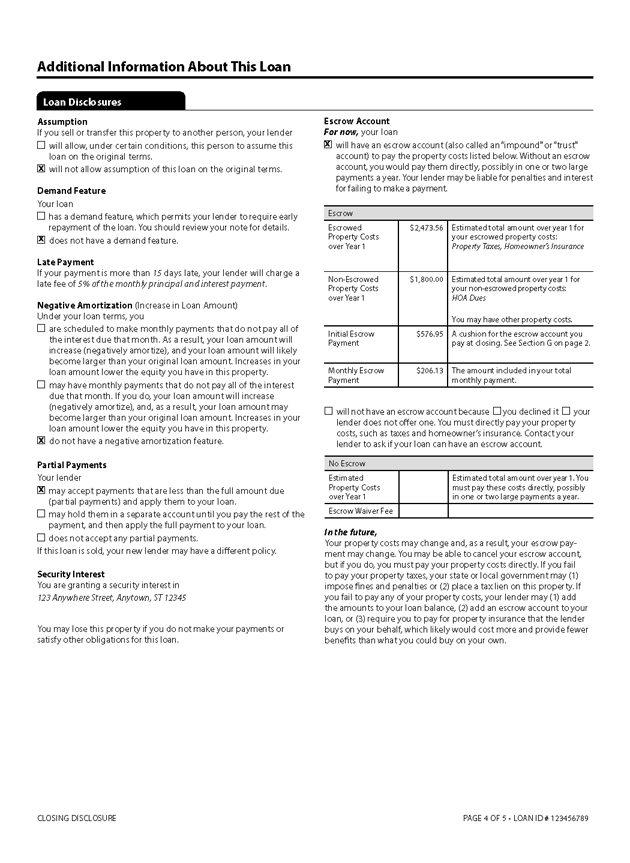 H-25(E)—Mortgage Loan Transaction Closing Disclosure—Refinance Transaction Sample (continued)