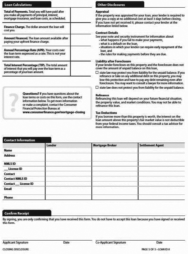 H-25(J)—Mortgage Loan Transaction Closing Disclosure—Modification to Closing Disclosure for Transaction Not Involving Seller—Model Form (continued)