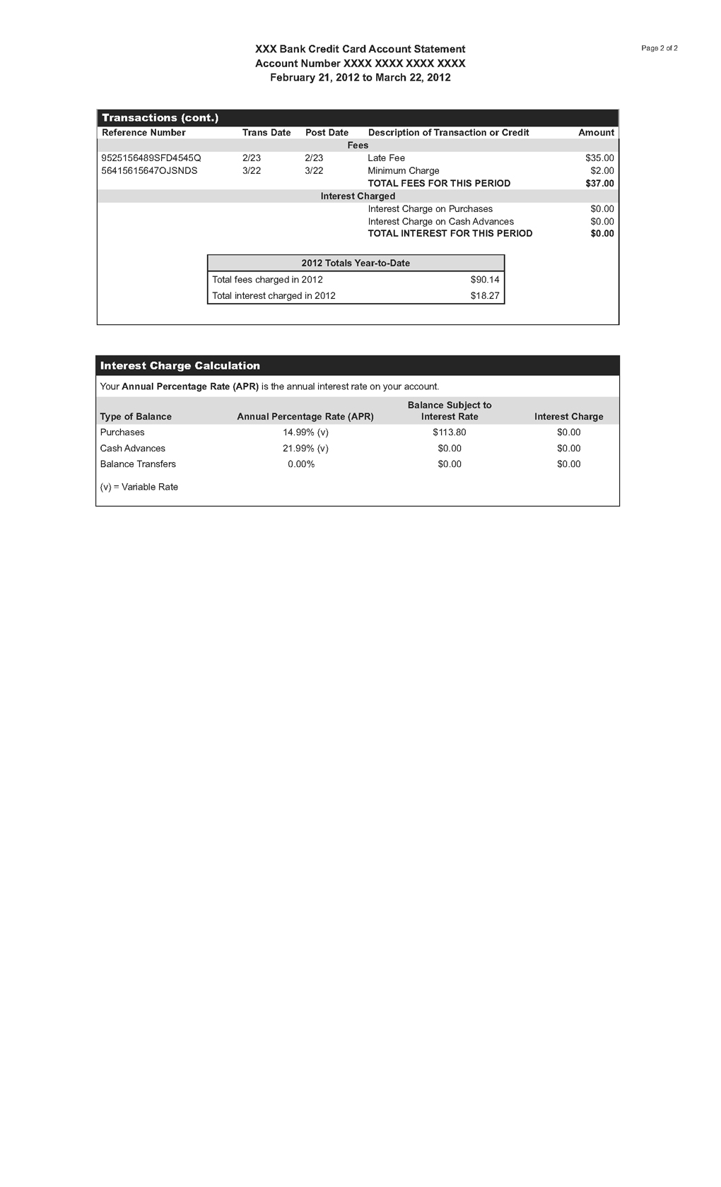 G-18(G) Periodic Statement Form (contd.) 