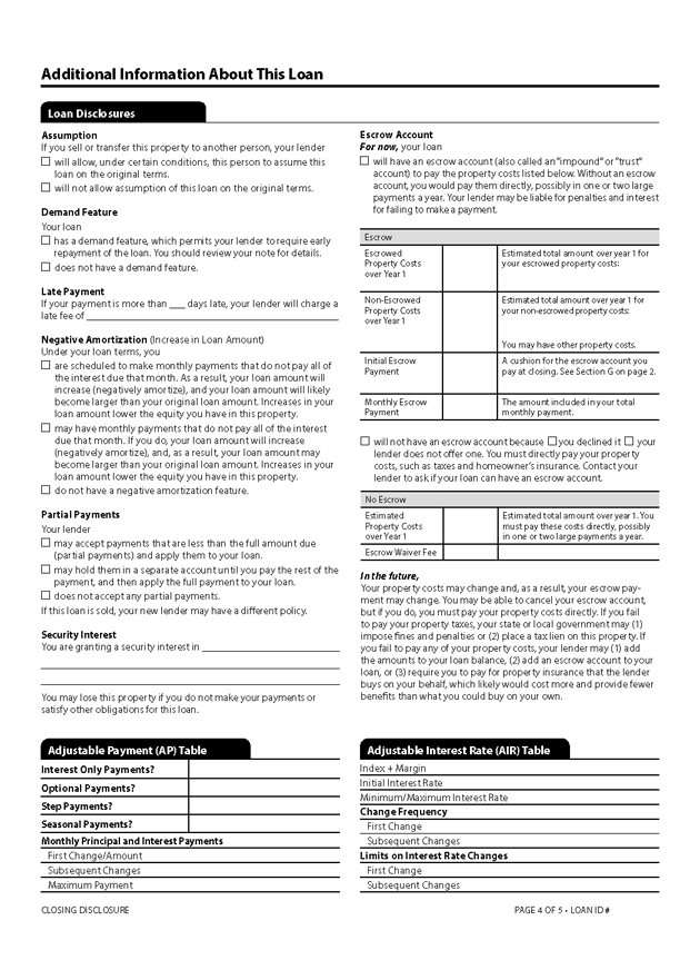 H-25(A)—Mortgage Loan Transaction Closing Disclosure—Model Form (continued)