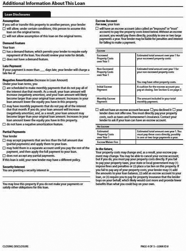 H-25(J)—Mortgage Loan Transaction Closing Disclosure—Modification to Closing Disclosure for Transaction Not Involving Seller—Model Form (continued)