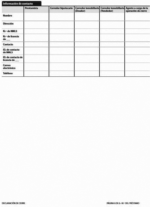 H-28(F)—Mortgage Loan Transaction Closing Disclosure—Spanish Language Model Form (continued)