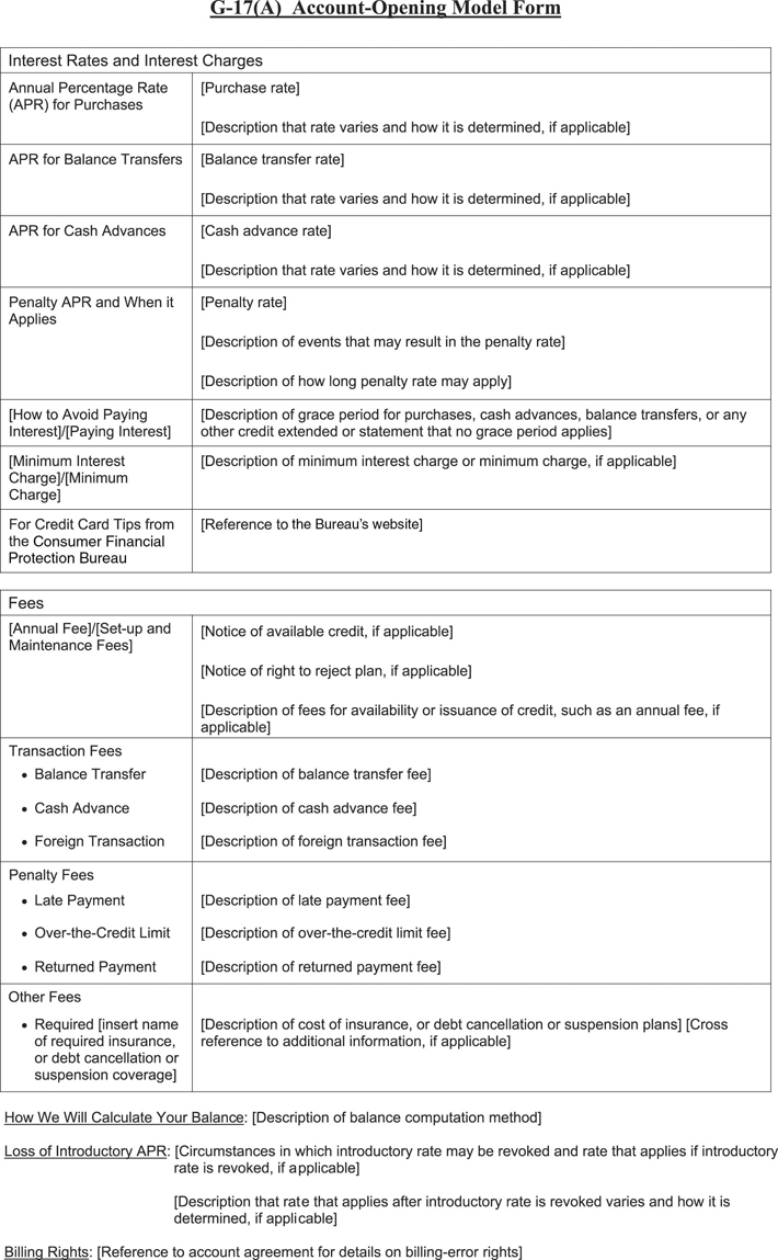 G-17(A)—Account-Opening Model Form