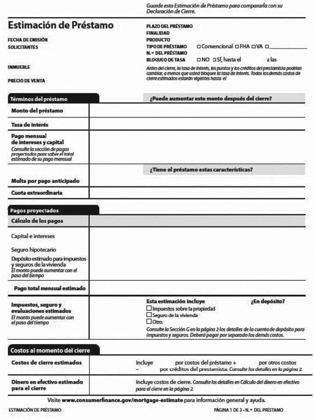 H-28(A)—Mortgage Loan Transaction Loan Estimate—Spanish Language Model Form