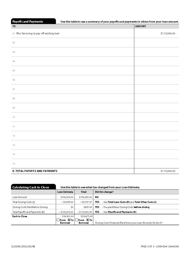 H-25(E)—Mortgage Loan Transaction Closing Disclosure—Refinance Transaction Sample (continued)