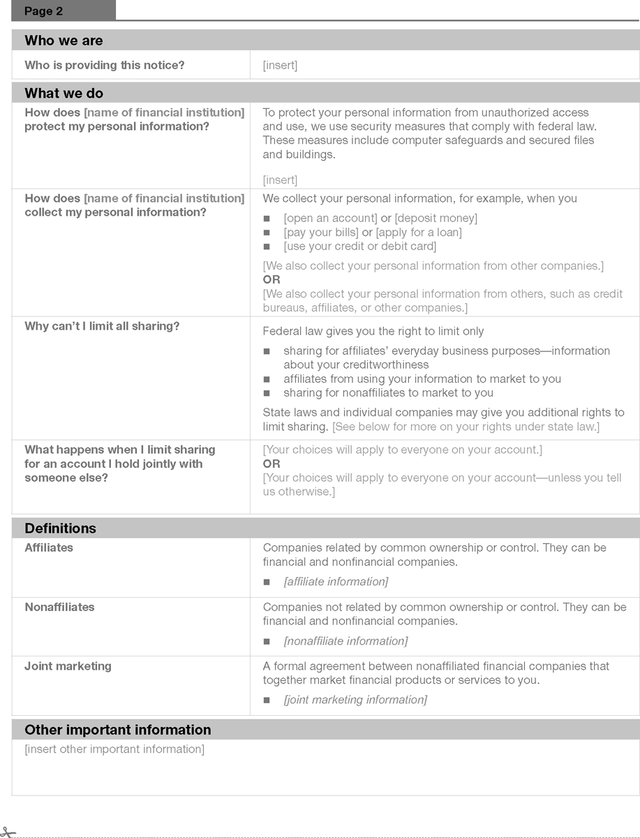 Version 3: Model Form With Mail-In Opt-Out Form continued