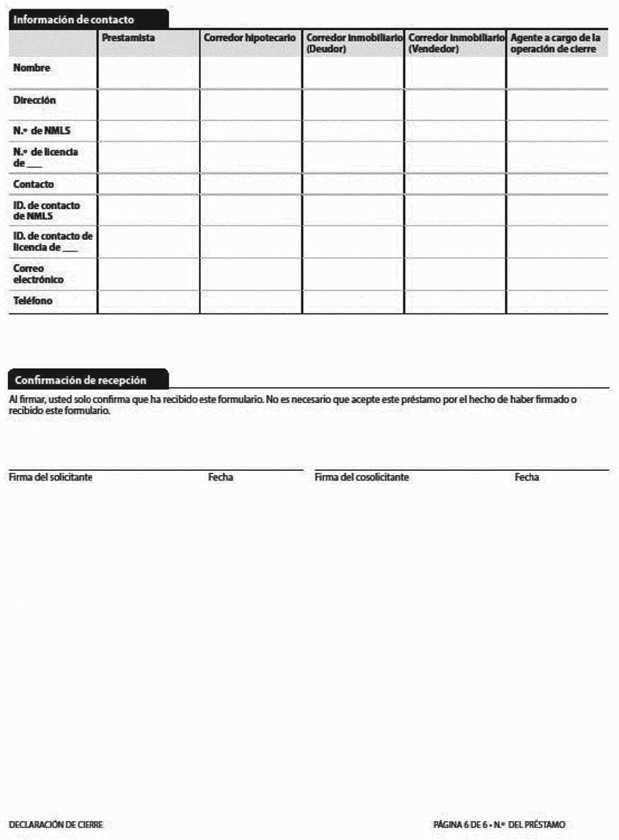 H-28(F)—Mortgage Loan Transaction Closing Disclosure—Spanish Language Model Form (continued)