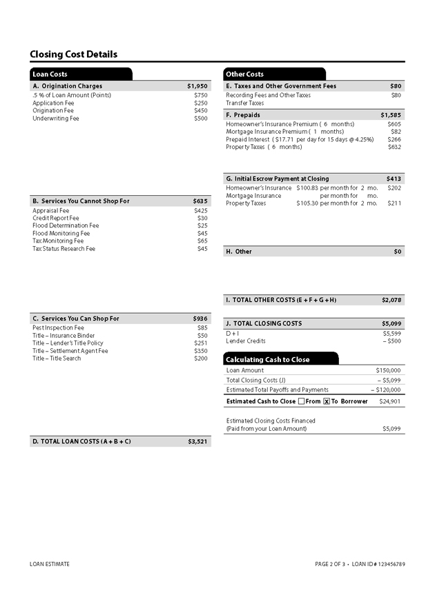 H-24(D)—Mortgage Loan Transaction Loan Estimate—Refinance Sample (continued)