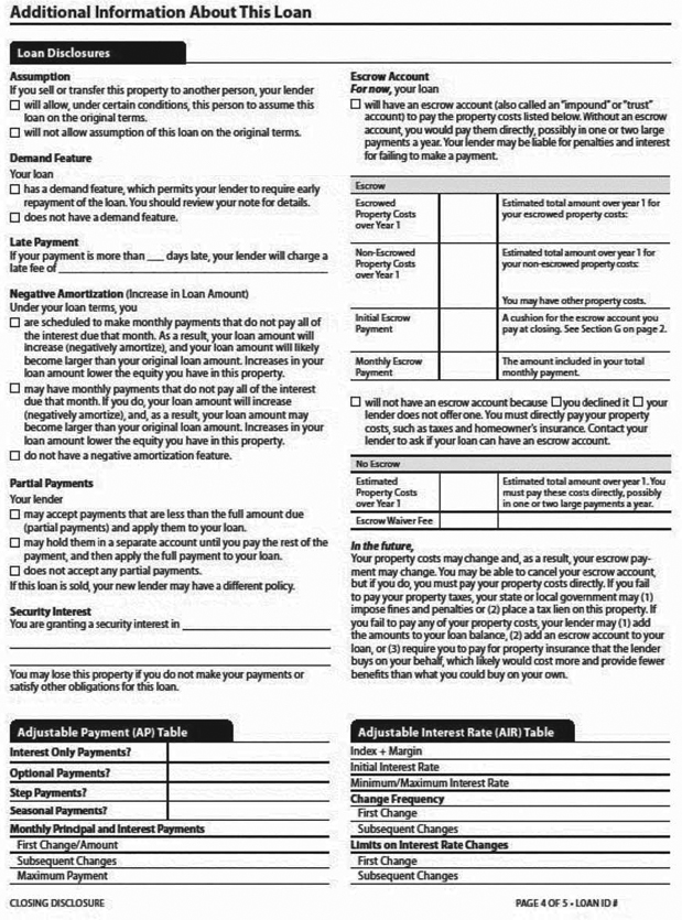 H-25(J)—Mortgage Loan Transaction Closing Disclosure—Modification to Closing Disclosure for Transaction Not Involving Seller—Model Form (continued)