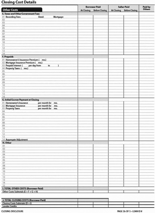 H-25(H)—Mortgage Loan Transaction Closing Disclosure—Modification to Closing Cost Details—Model Form (continued)