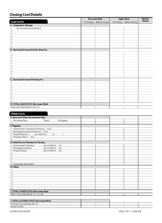 H-25(A)—Mortgage Loan Transaction Closing Disclosure—Model Form (continued)