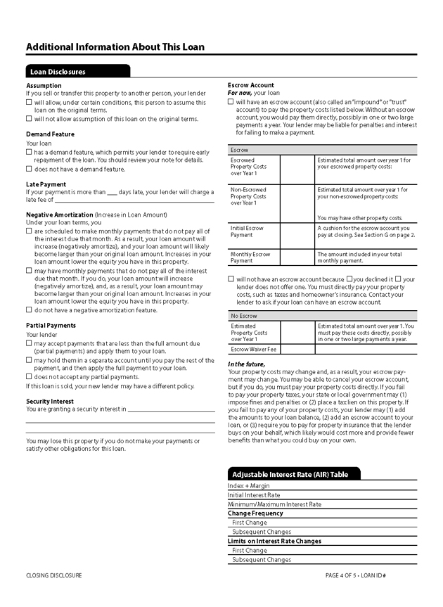 H-25(A)—Mortgage Loan Transaction Closing Disclosure—Model Form (continued)