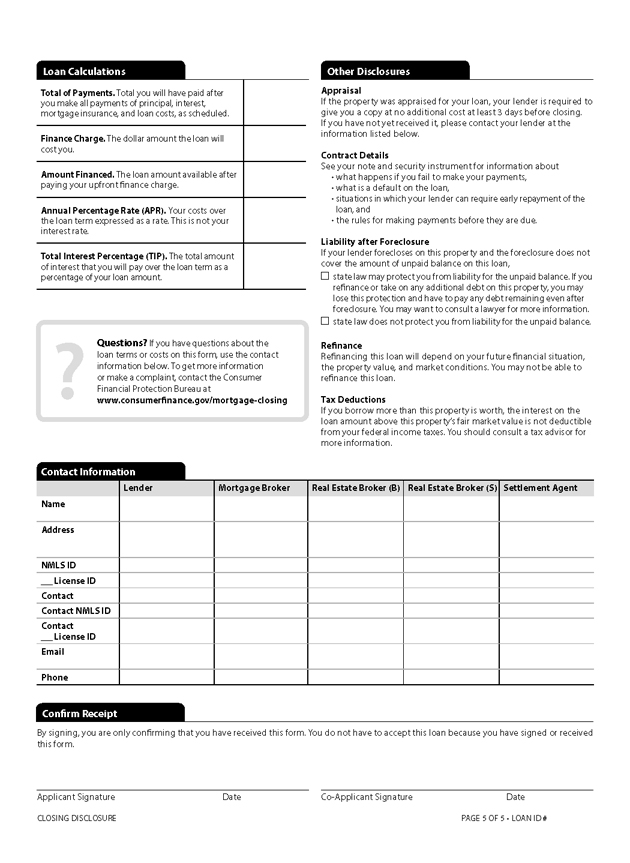 H-25(A)—Mortgage Loan Transaction Closing Disclosure—Model Form (continued)