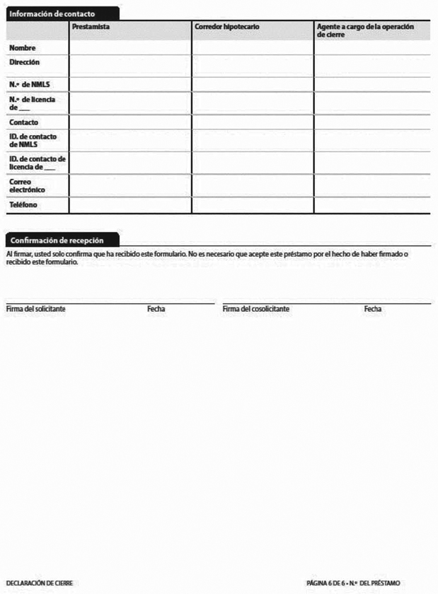 H-28(J)—Mortgage Loan Transaction Closing Disclosure—Modification to Closing Disclosure for Transaction Not Involving Seller—Spanish Language Model Form (continued)