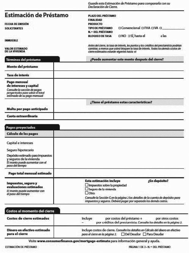 H-28(I)—Mortgage Loan Transaction Loan Estimate—Modification to Loan Estimate for Transaction Not Involving Seller—Spanish Language Model Form