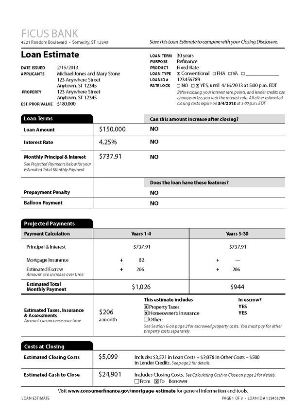 H-24(D)—Mortgage Loan Transaction Loan Estimate—Refinance Sample