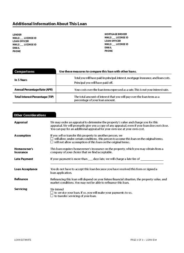 H-24(A)—Mortgage Loan Transaction Loan Estimate—Model Form continued