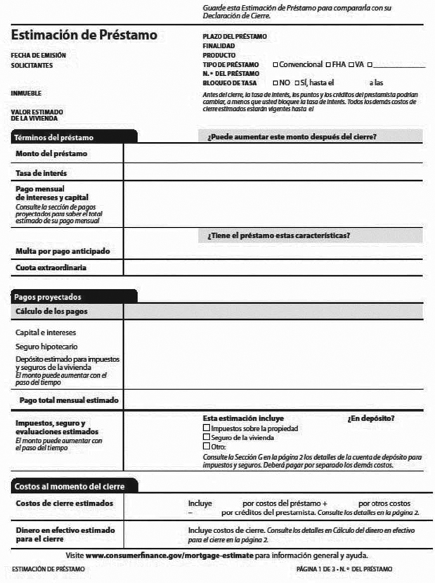 H-28(A)—Mortgage Loan Transaction Loan Estimate—Spanish Language Model Form (continued)