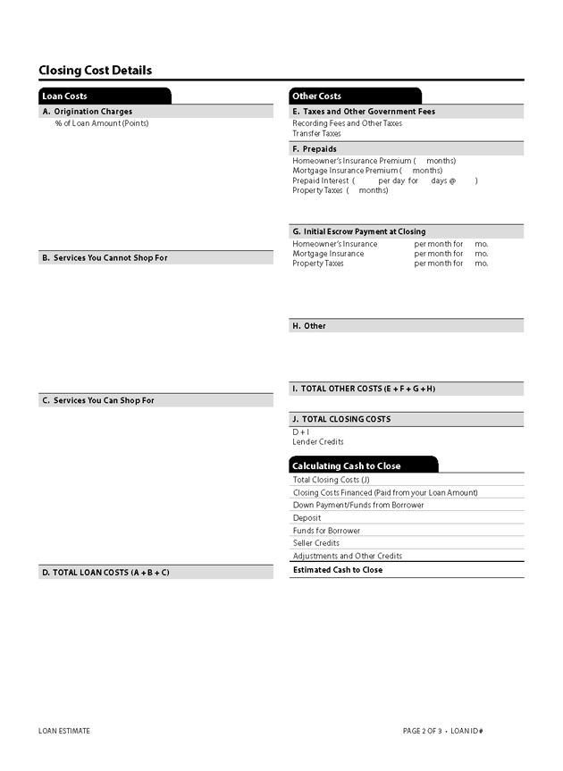 H-24(A)—Mortgage Loan Transaction Loan Estimate—Model Form continued