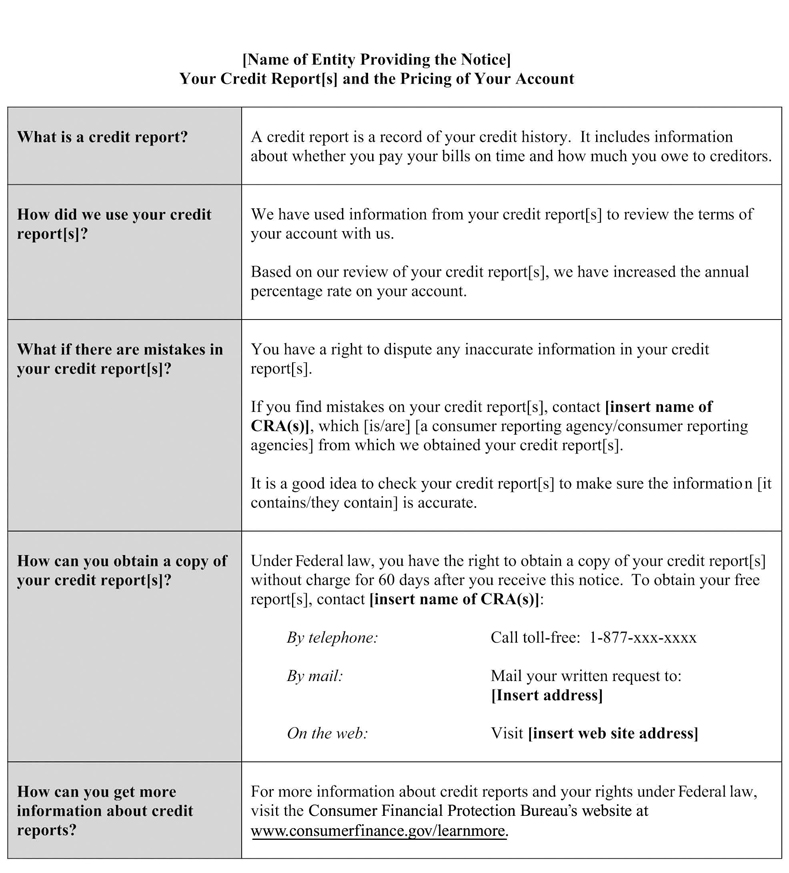 H-7—Model Form for Account Review Risk-Based Pricing Notice with Credit Score Information