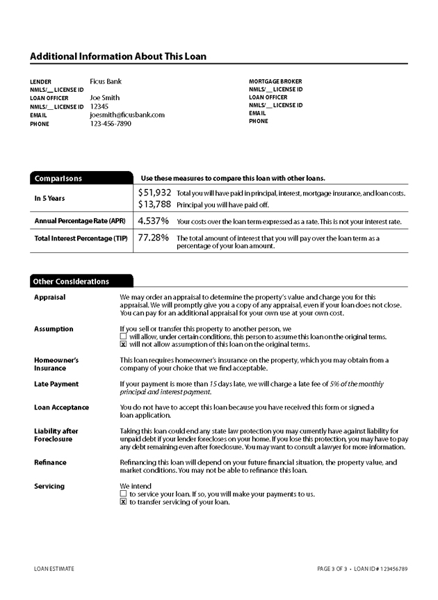 H-24(D)—Mortgage Loan Transaction Loan Estimate—Refinance Sample (continued)